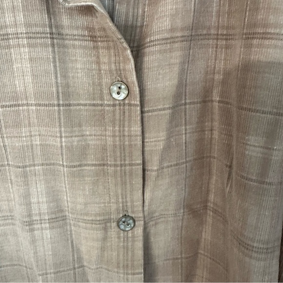 J. Jill Women’s Long Sleeve Brown Plaid Corduroy Button Up Top Sz XL GUC - Picture 5 of 8
